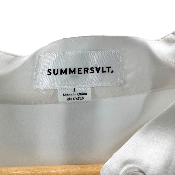Summersalt Tunic Top Shirt Dress Long Sleeve‎ Button Down White Size L - Picture 3 of 8